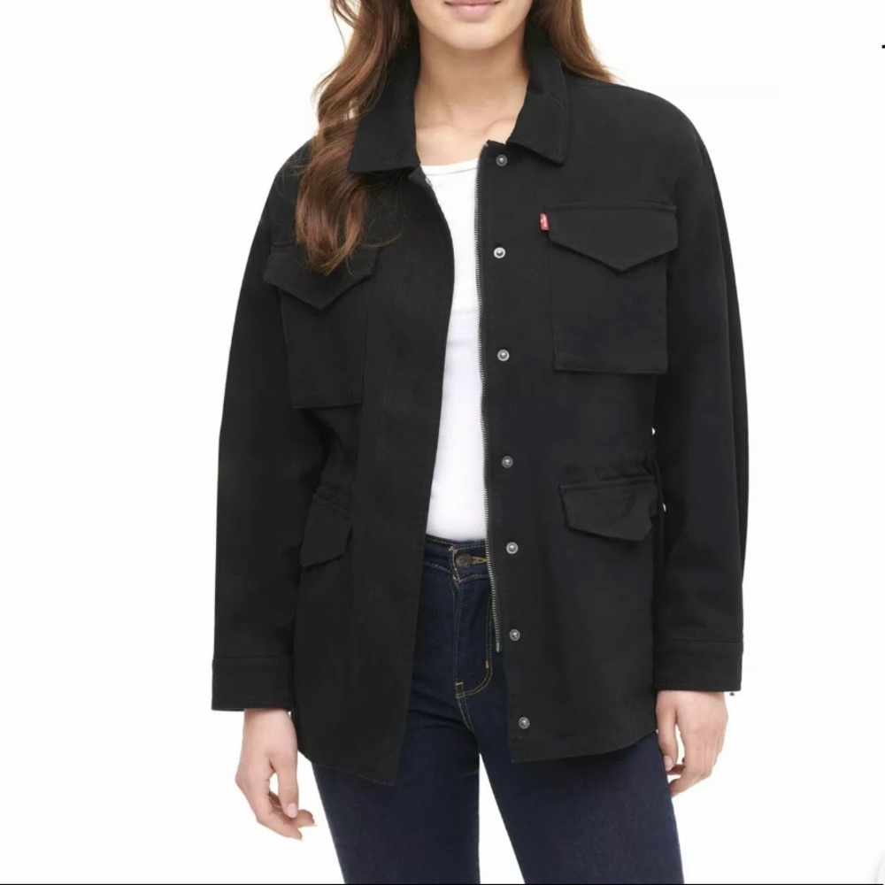 LEVI’S Cotton Oversize Military Jacket - Black